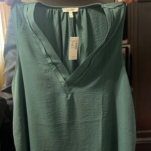 Maurices Teal Sleeveless V-Neck Blouse